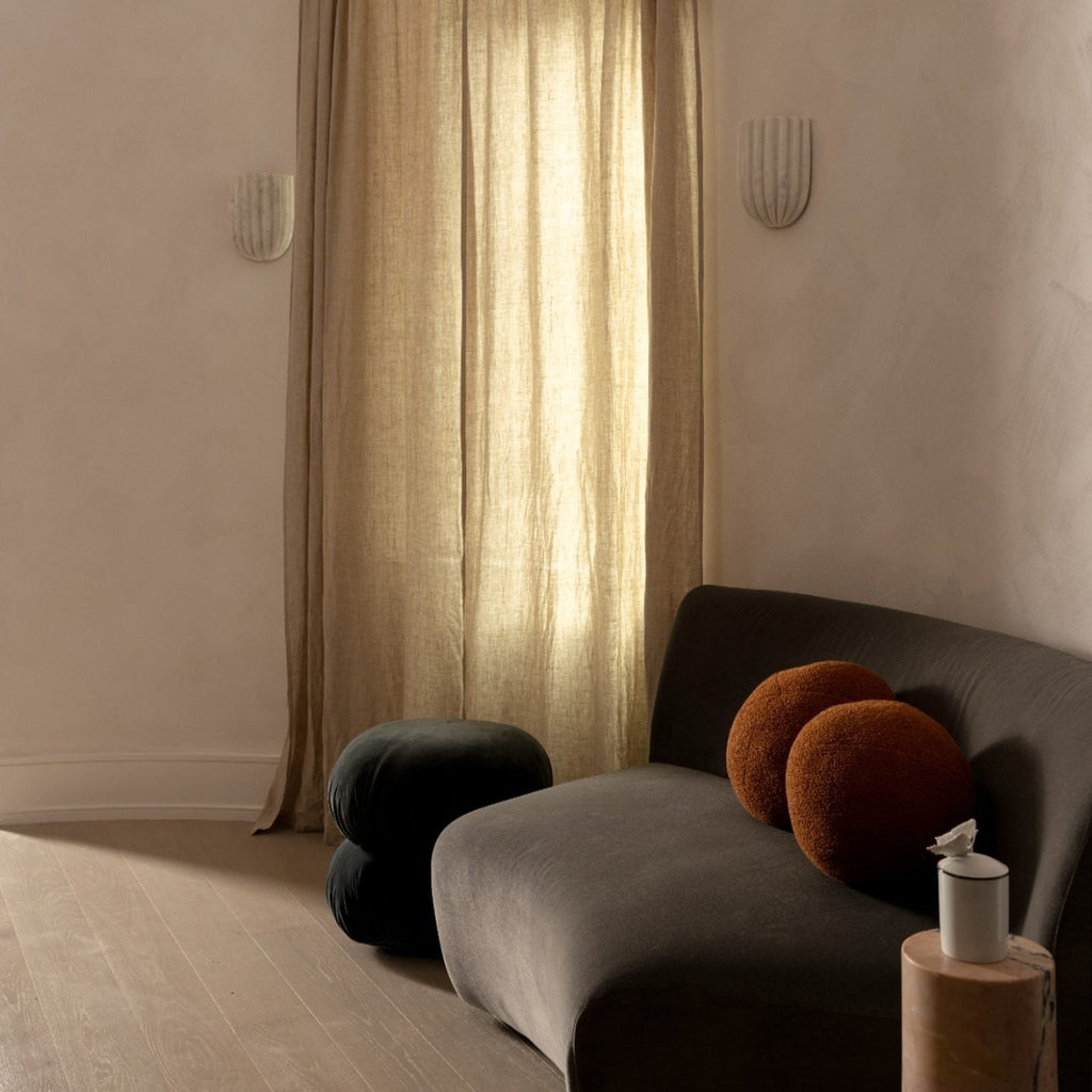 Fluted Glass Wall Lamp - Vertical Ribbed Shade, Warm Ambient Glow