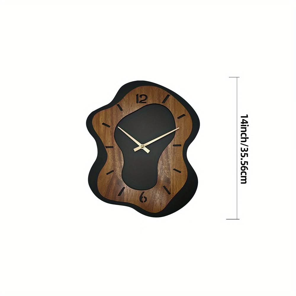 Unique Wooden Wall Clock with Irregular Design and Battery Operated | ribuella