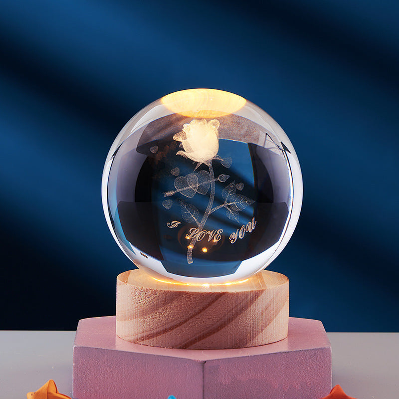 LumaOrb Crystal 3D Night Lamp Elegant Ambient Bedroom Light