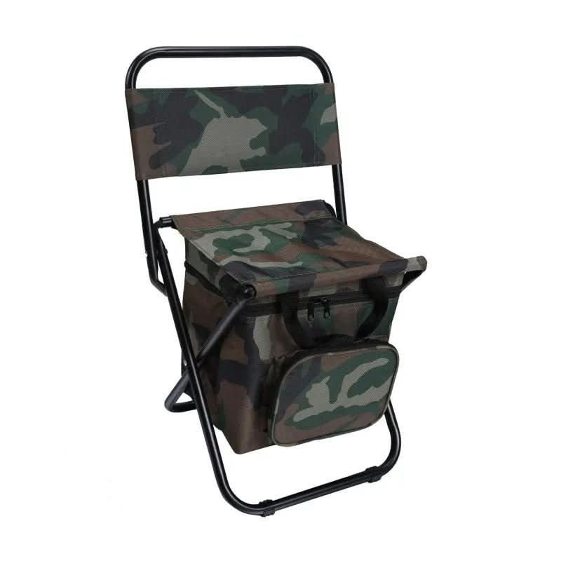 ChillCamp Portable Folding Chair With Backrest And Cooler Bag