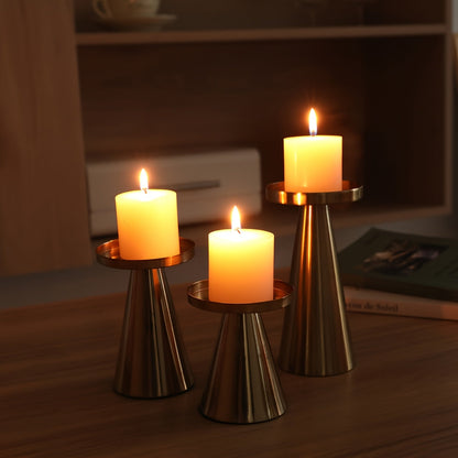 Trinity Elegance – Triad of Iron Cone Candle Holders | ribuella