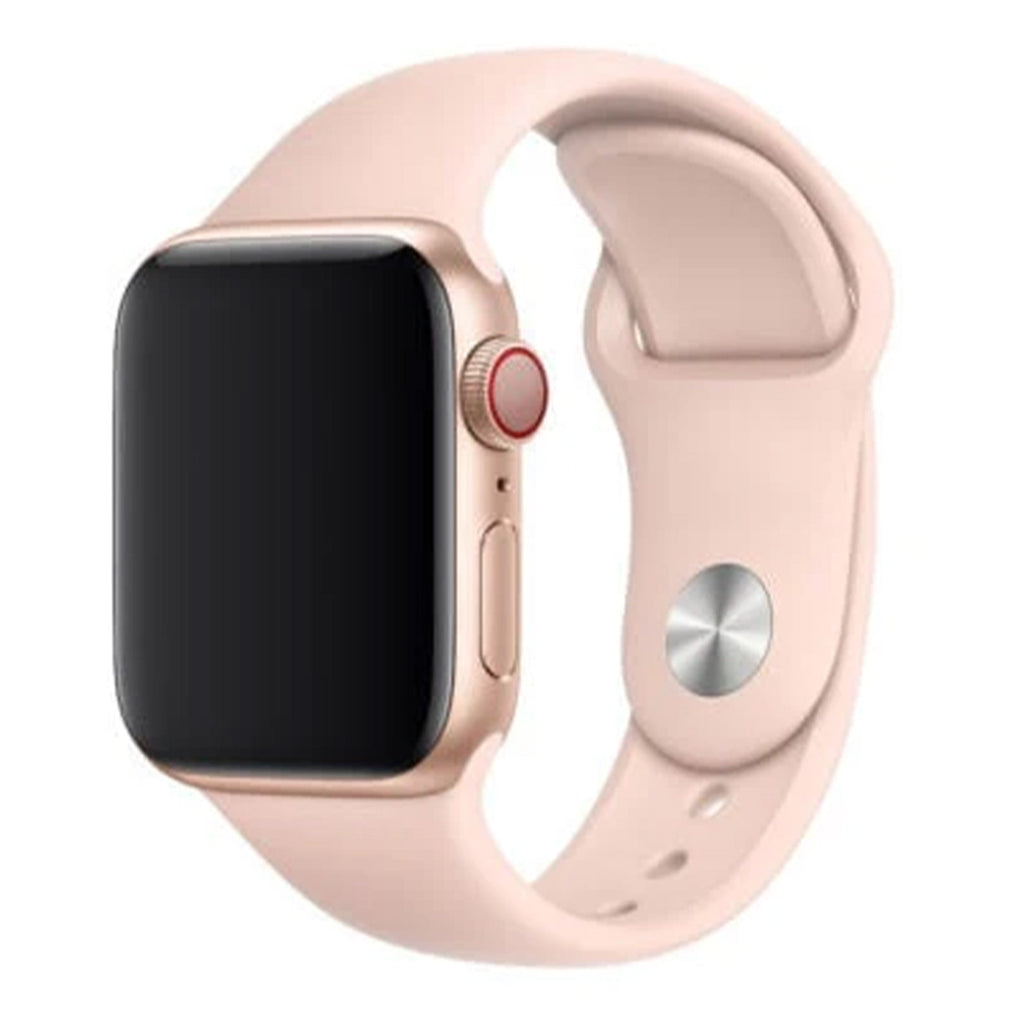 Bracelet de remplacement en silicone rose tendre pour Apple Watch