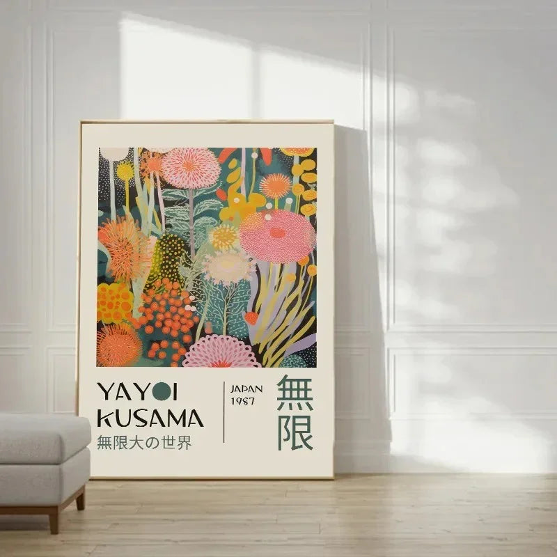 Japanese Inspired Wall Art Print, Vivid Colors And Striking Modern Patterns