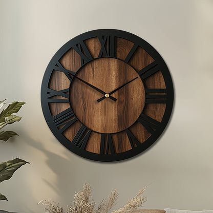 Timeless Elegance - Silent Wooden Vintage Wall Clock | ribuella