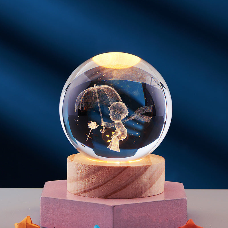 LumaOrb Crystal 3D Night Lamp Elegant Ambient Bedroom Light