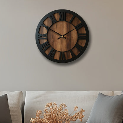 Timeless Elegance - Silent Wooden Vintage Wall Clock | ribuella