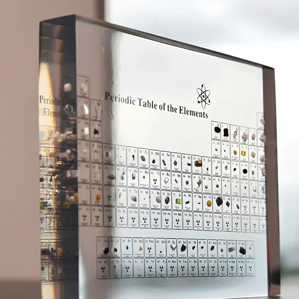 LED Illuminated Periodic Table Display Integrating 83 Authentic Elements