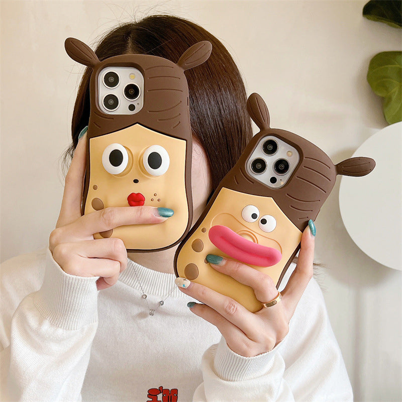 Playful Frog Cartoon Phone Case – 3D Cute Kawaii Cover