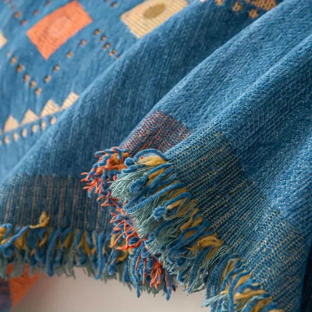 Boho Sofa Cover — Elegant Tassel Trim And Non-Slip Backing