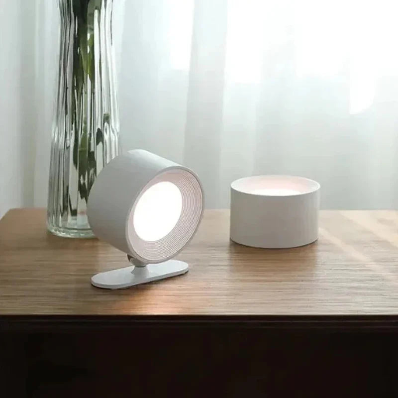 Magnetyczna bezprzewodowa lampa ścienna z regulacją jasności, ładowana, obracana o 360°