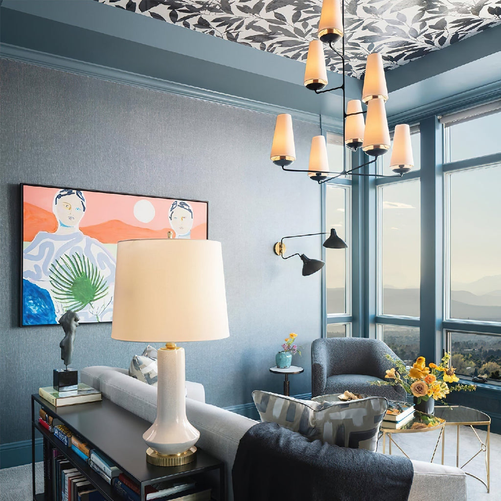 Fontaine Vertical Chandelier Tall Tiered Suspension Ceiling Light