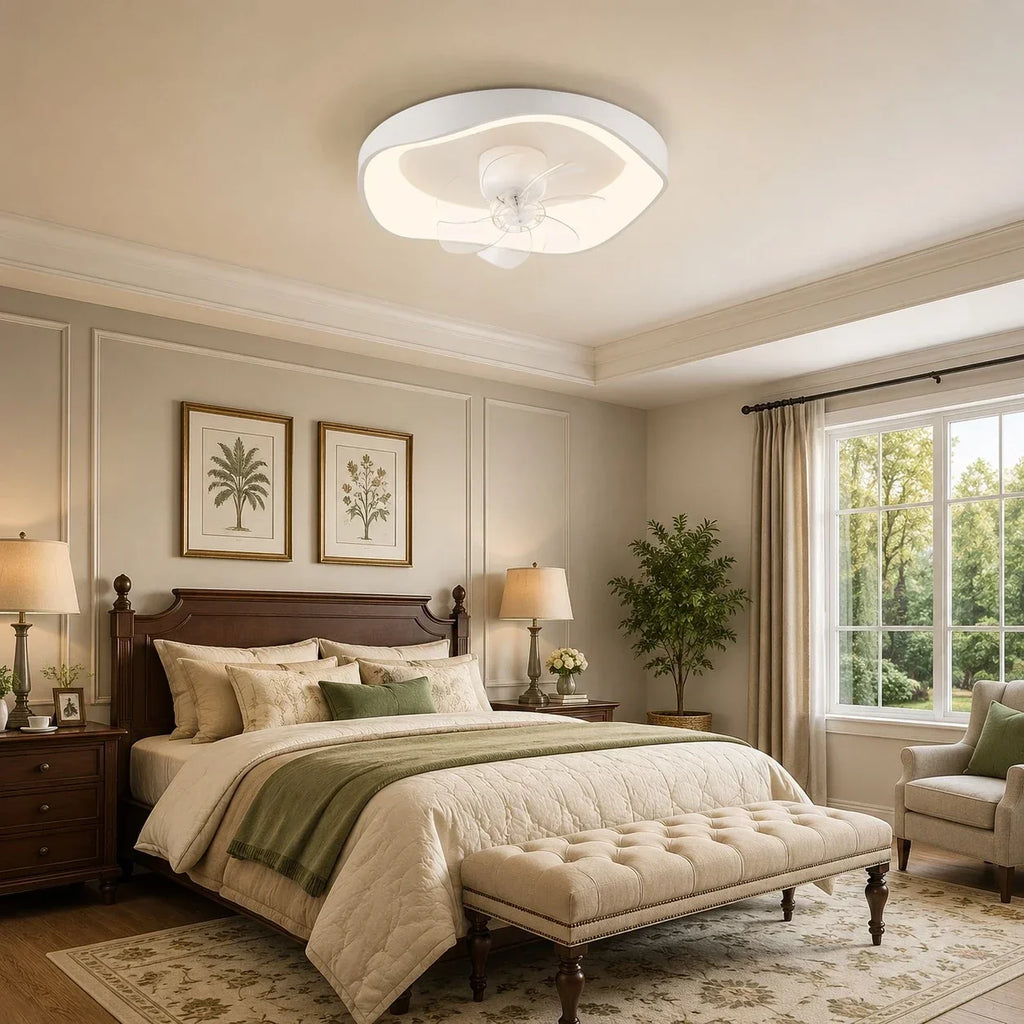 Full Spectrum Eye-Care Ceiling Fan Light — Compact Low Profile Design