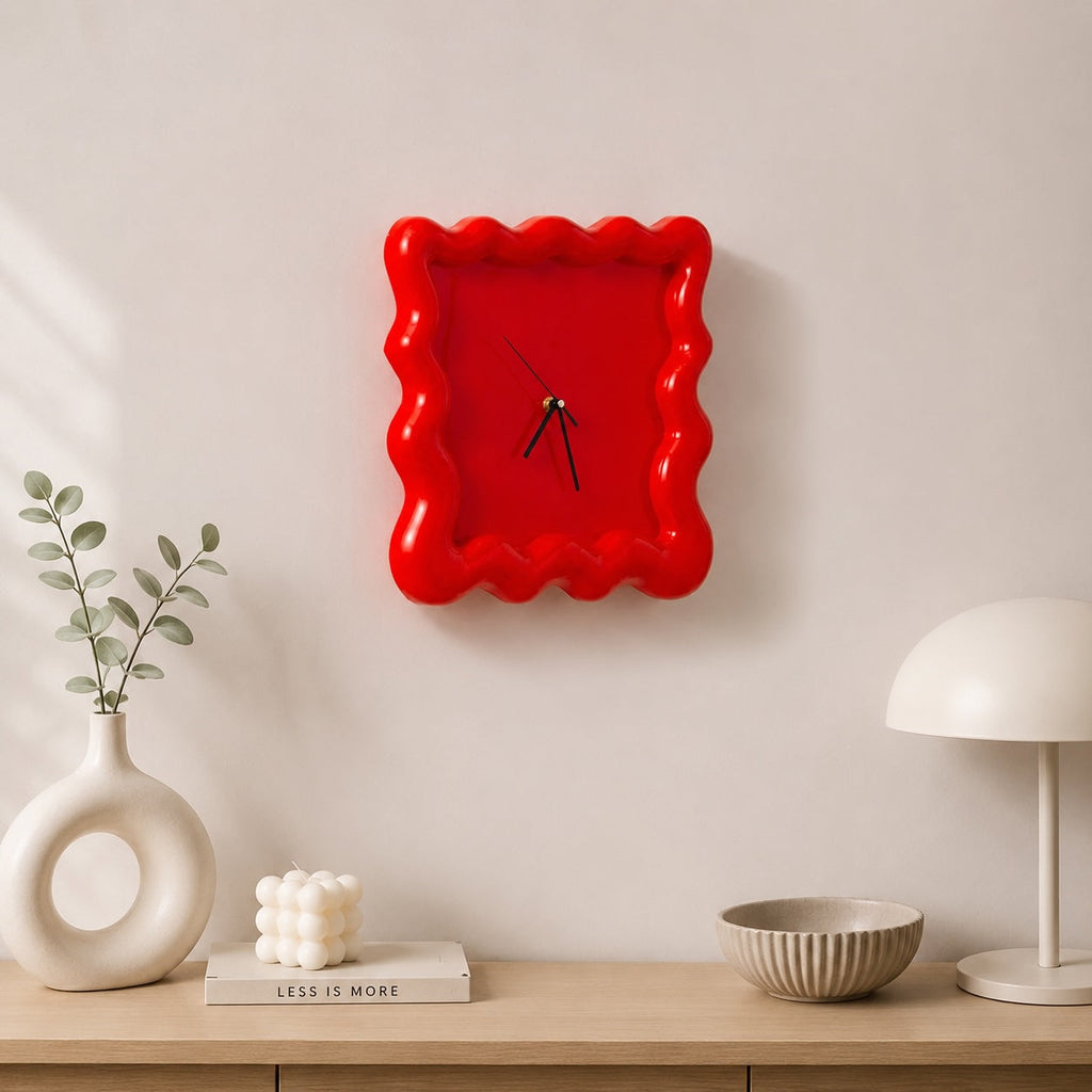 Modern Wall Clock Round Design Wall Mounted ABS Plastic Silent Movement 30cm | ribuella
