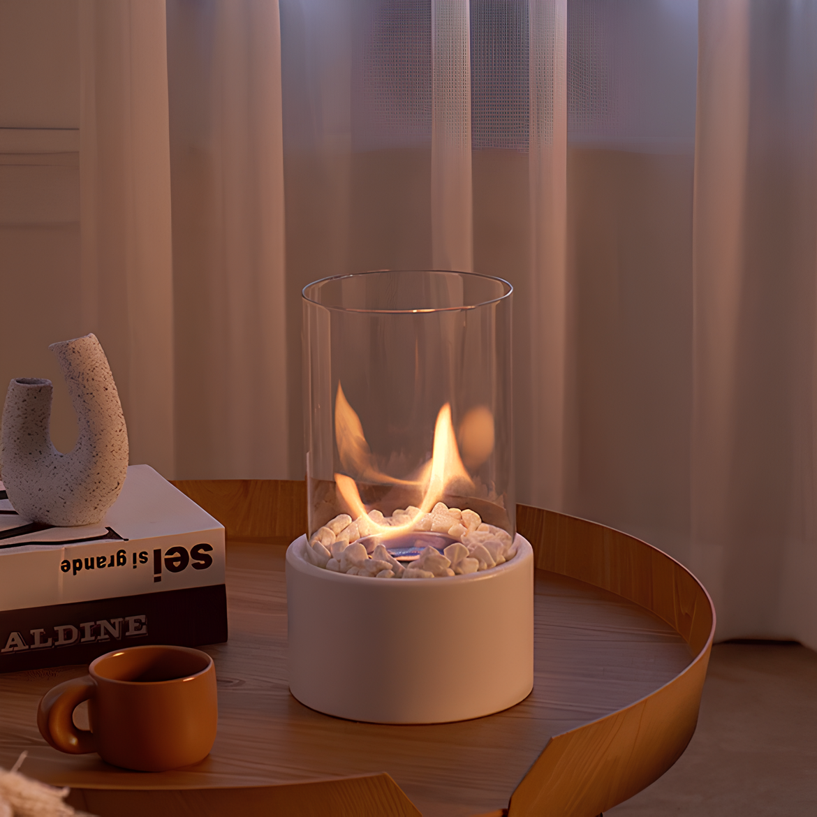 Everlasting Flame Oil Lamp — Elegant Glass Cylinder Exuding Classic Glow