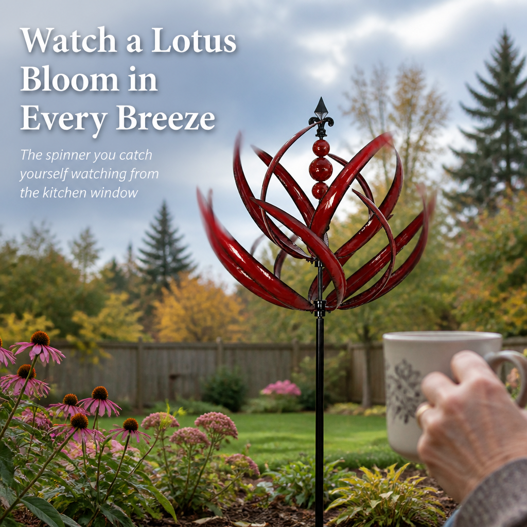 SereniWind | See the Softest Breeze Unfold a Gently Turning Metal Lotus | ribuella