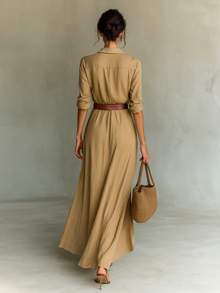 Robe Chemise Longue Drapée