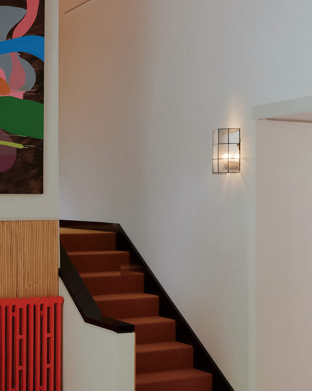 Fun Guy 731 Wall Lamp, Geometric Grid Panel, Minimalist Slim Profile, Soft Diffused Glow