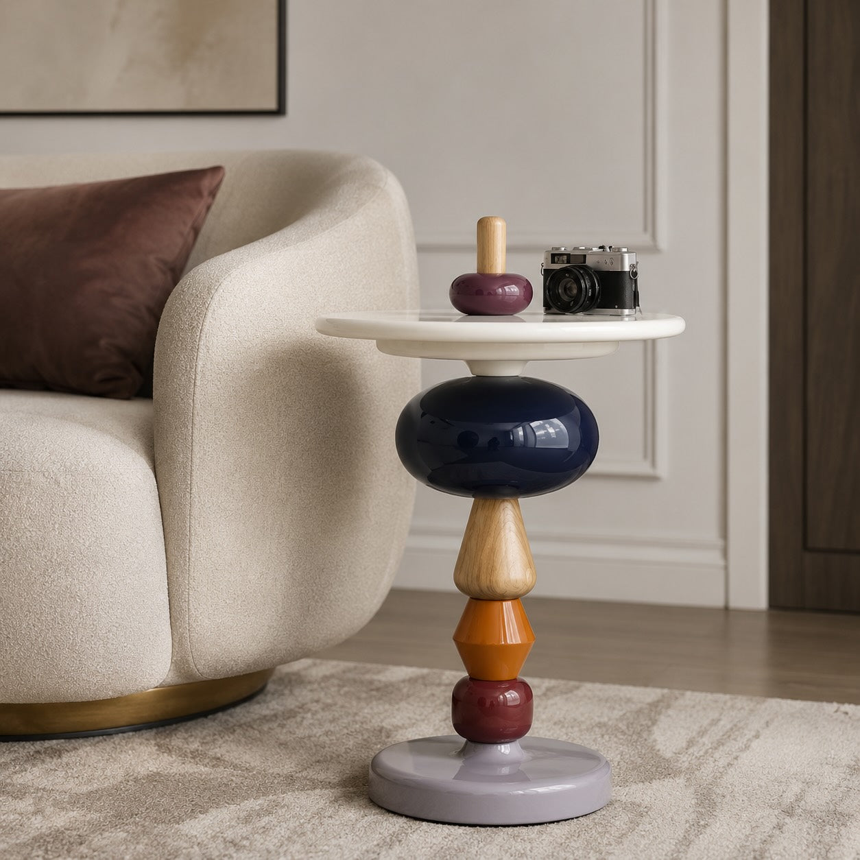 طاولة جانبية معيارية على الطراز الاسكندنافي، طاولة خشبية خفيفة بلمسة جمالية وتصميم متعدد الاستخدامات | ribuella