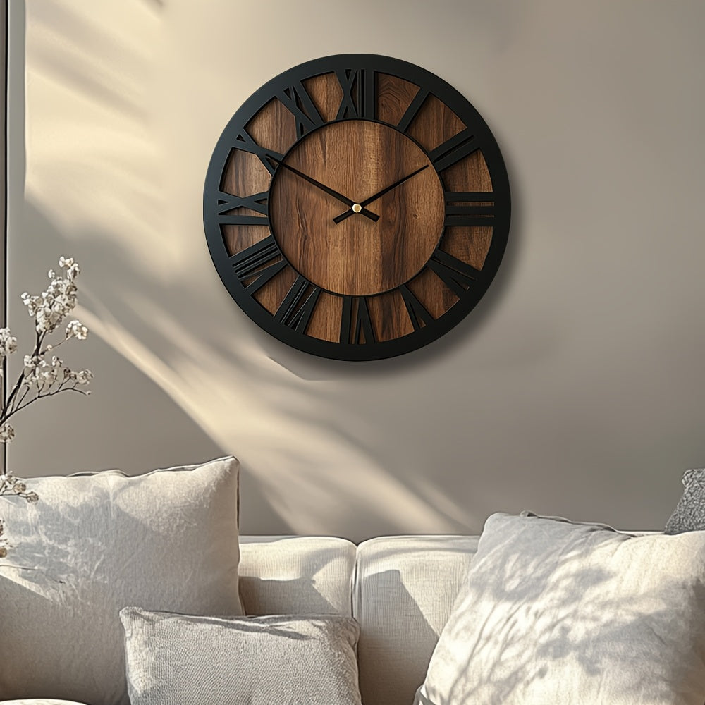 Timeless Elegance - Silent Wooden Vintage Wall Clock | ribuella