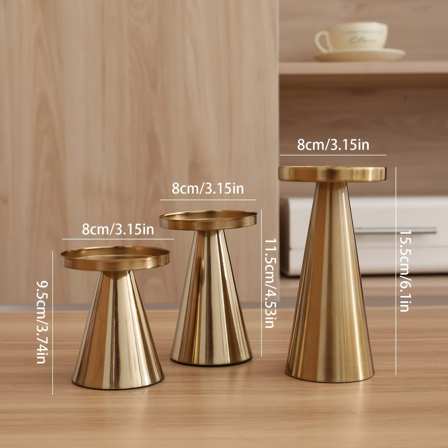 Trinity Elegance – Triad of Iron Cone Candle Holders | ribuella