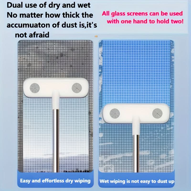 Retractable Window Cleaning Brush with Pet Hair Removal Feature | ribuella