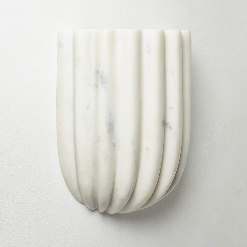 Fluted Glass Wall Lamp - Vertical Ribbed Shade, Warm Ambient Glow