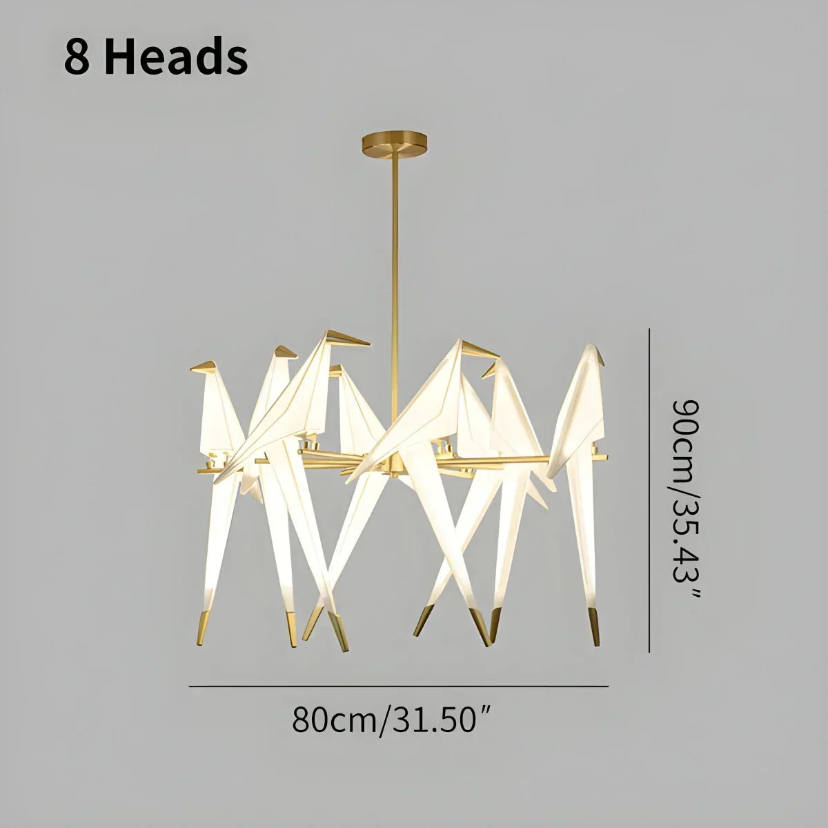 Origami Paper Crane Chandelier With Sculptural Hanging Forms