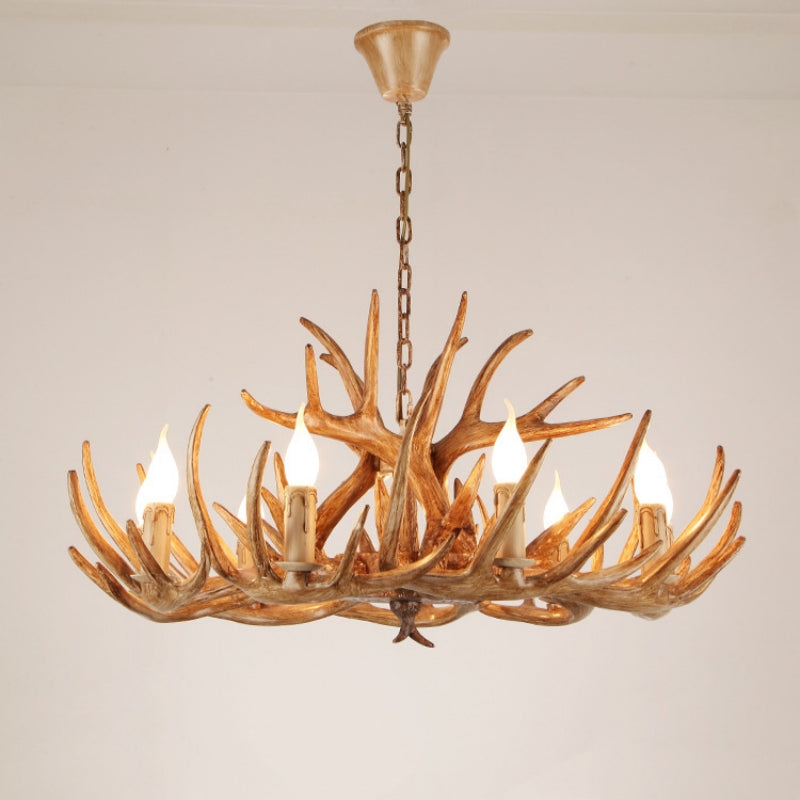 Silva Retro Deer Antlers Resin Chandelier, 6-Light E14 Fixture