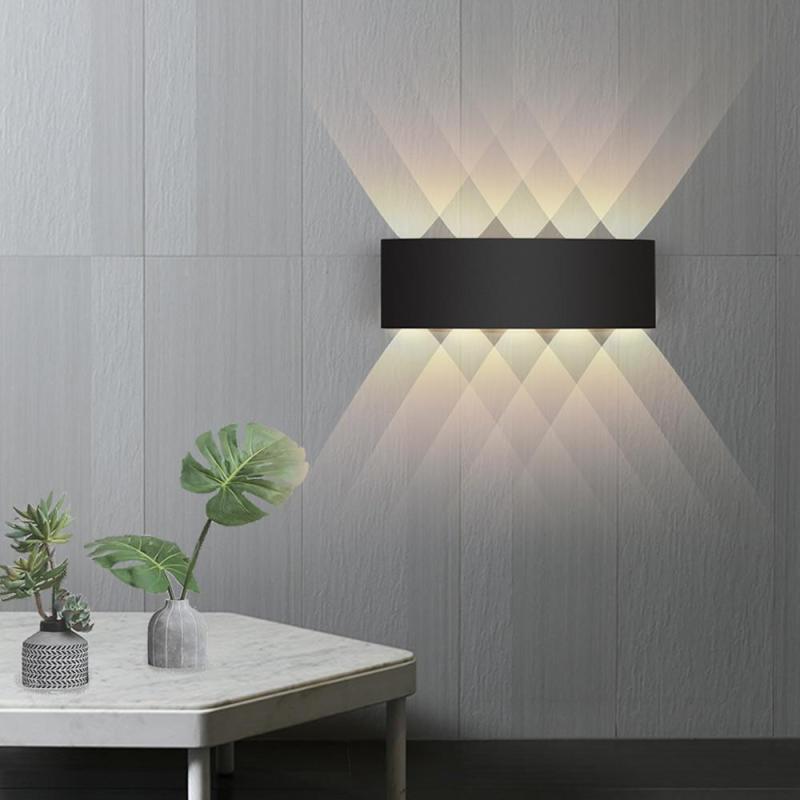 Tronix Modern Rectangular Metal Outdoor Wall Lamp, Black/White, Water-wave - Neutralighting