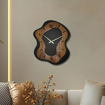 Unique Wooden Wall Clock with Irregular Design and Battery Operated | ribuella