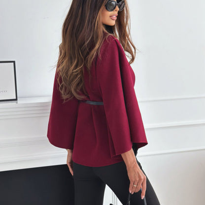 Poncho Col Montant Ceinturé