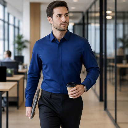 Vantori – Wrinkle-Resistant Slim-Fit 4-Way Stretch Dress Shirt | ribuella