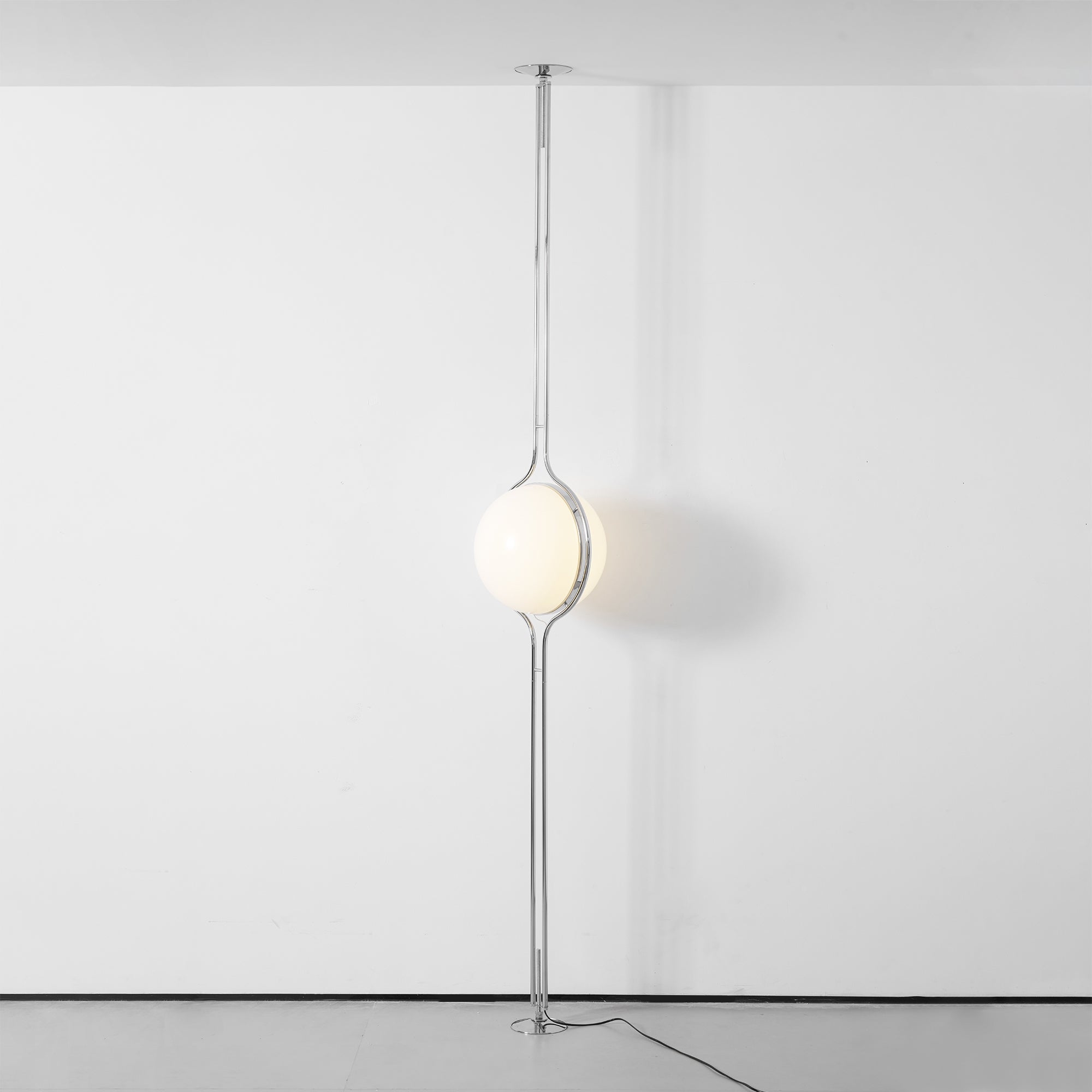 Garrault-Delord Dual Position Lamp, Ceiling Or Floor Stand, Contemporary Frame