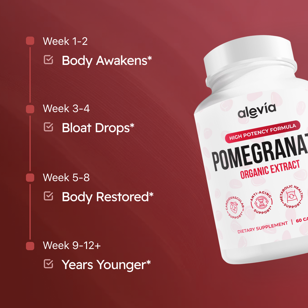Organický extrakt z granátového jablka Alevia — podpora energie, vitality a proti nadýmání