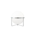 Garrault-Delord Table Lamp, Elegant Sculpted Profile Chrome White Design Soft Diffused Illumination