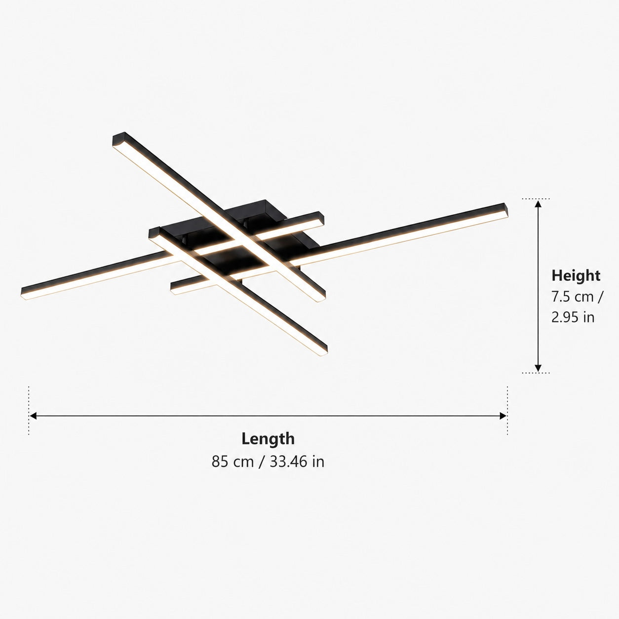 Modern Minimalist Ceiling Light Long Strip LED Adjustable Color Temperature Iron Acrylic | ribuella
