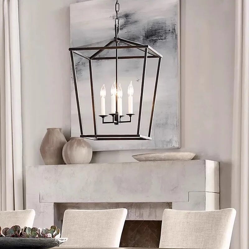 مصباح أستيرون المعلّق بقفص شمعة، تصميم عتيق بطابع صناعي