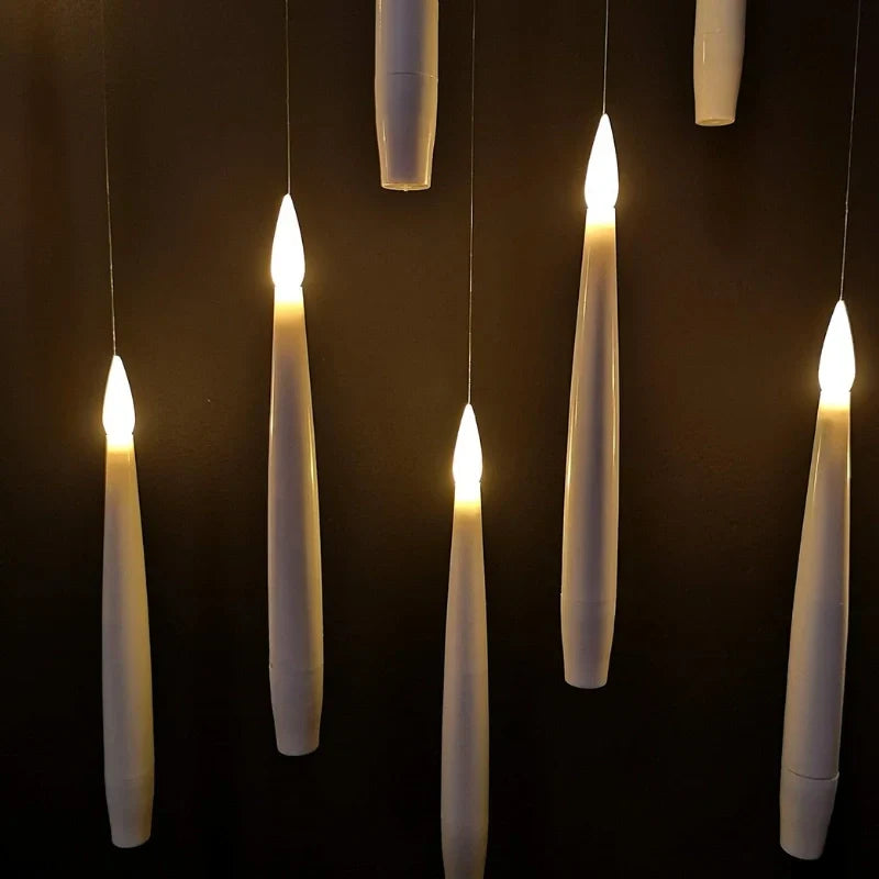 סט נרות LED צפים בטוחים וללא להבה — כולל שרביט אינטראקטיבי