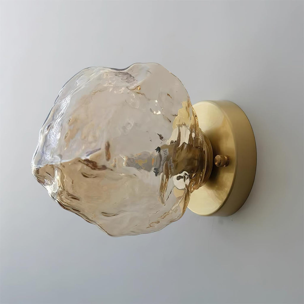 Forte Wall Lamp, Irregular Silhouette Shade, Hardwired Lighting, Gold Amber Smoke Gray