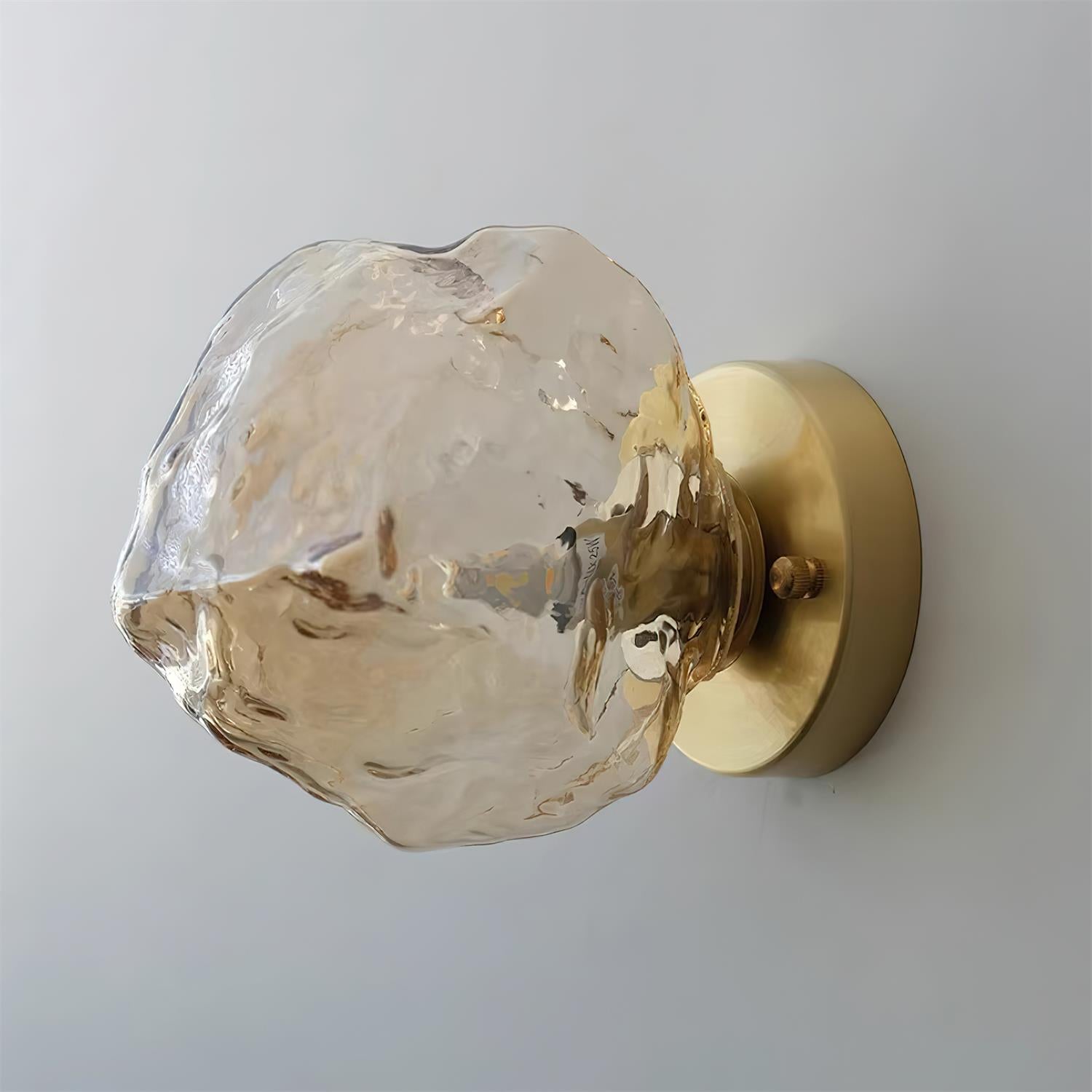 Forte Wall Lamp, Irregular Silhouette Shade, Hardwired Lighting, Gold Amber Smoke Gray
