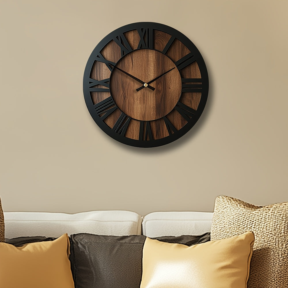 Timeless Elegance - Silent Wooden Vintage Wall Clock | ribuella