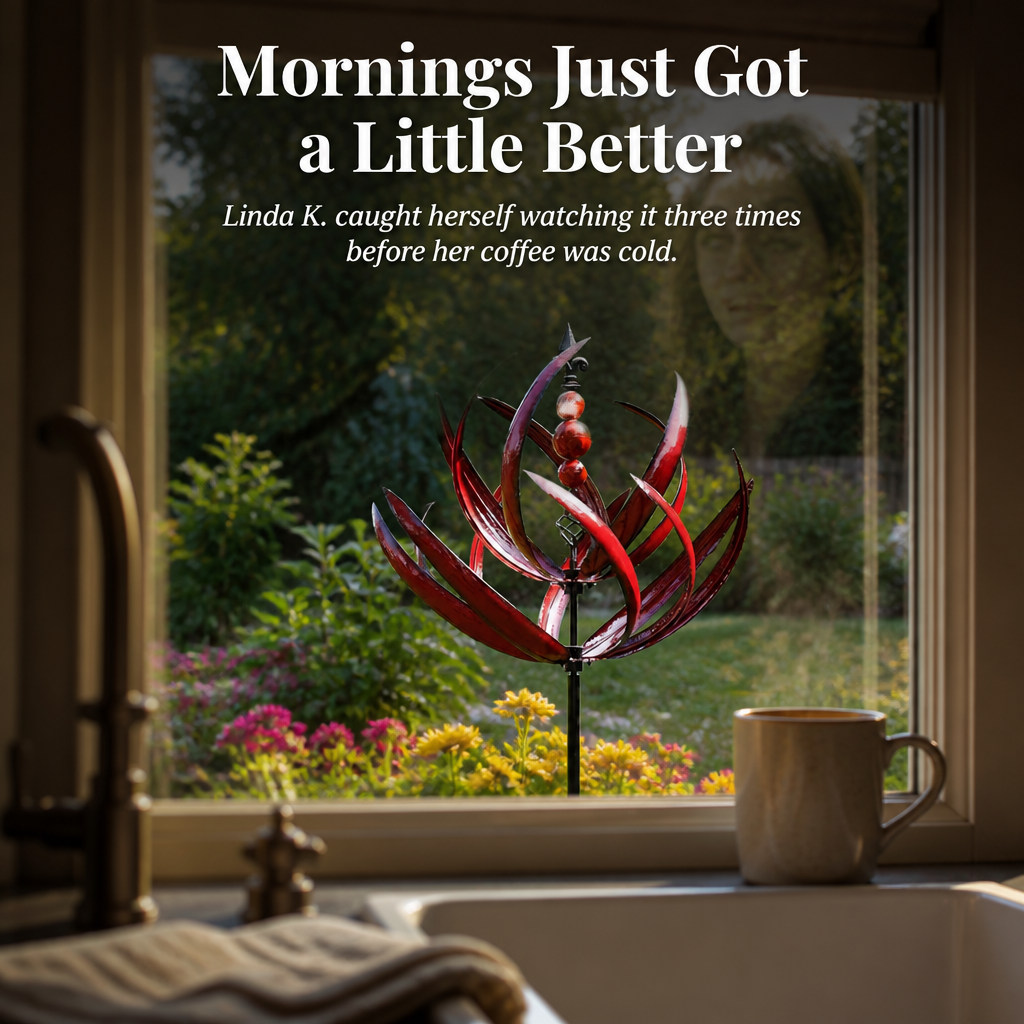 SereniWind | See the Softest Breeze Unfold a Gently Turning Metal Lotus | ribuella