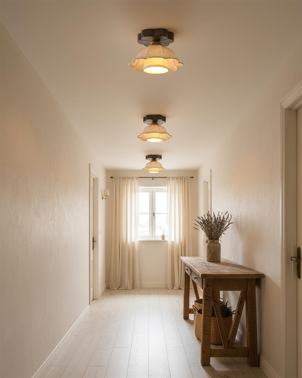Garcia Flower Ceiling Light, Scalloped Floral Design, Soft Ambient Glow