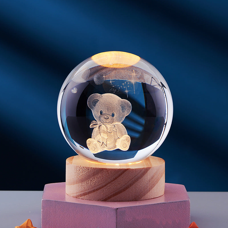 LumaOrb Crystal 3D Night Lamp Elegant Ambient Bedroom Light