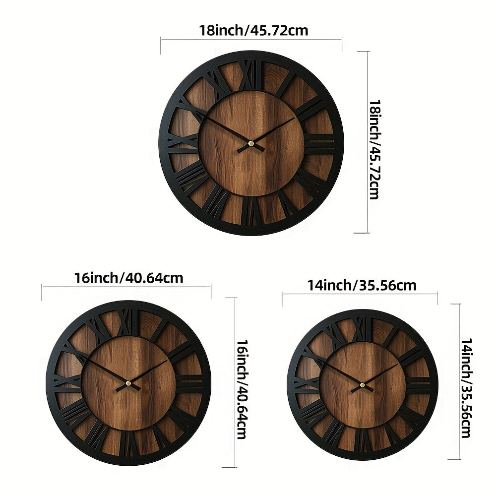 Timeless Elegance - Silent Wooden Vintage Wall Clock | ribuella