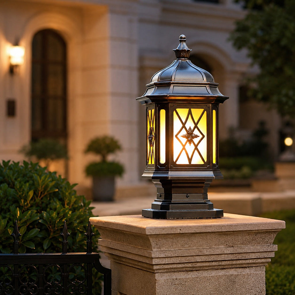 Modern Outdoor Pillar Light Wall Mounted Aluminum E27 Socket with Frosted Glass Shade | ribuella