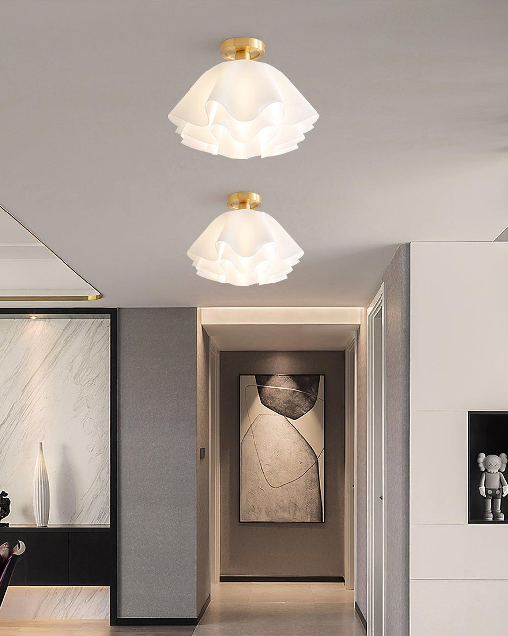 Gailon Contemporary Pleated Drum Ceiling Light Fixture