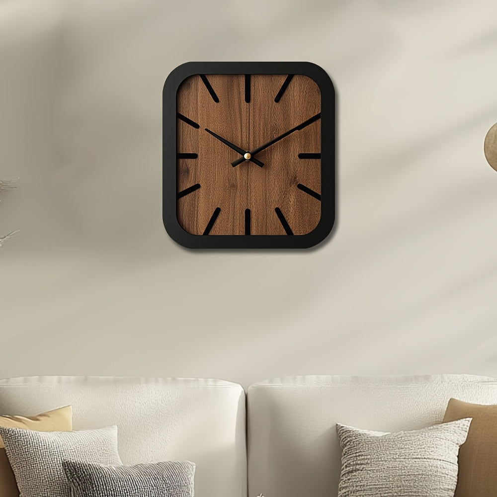 TimberCraft - Artisan Square Wooden Clock with Battery Operation | ribuella