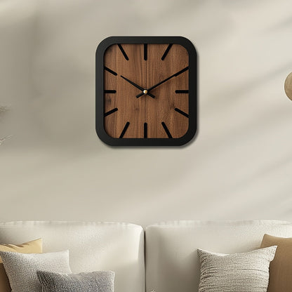 TimberCraft - Artisan Square Wooden Clock with Battery Operation | ribuella