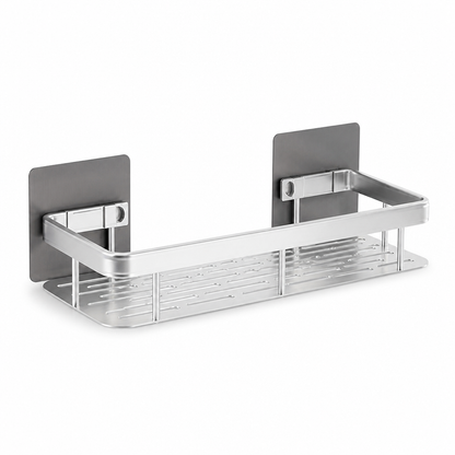 Self-Adhesive Drill-Free Stainless Steel Bathroom Wall Shelf (Holds 11 lb) | ribuella